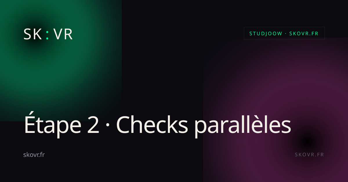 Vue technique des checks lancés en parallèle pendant le scan.