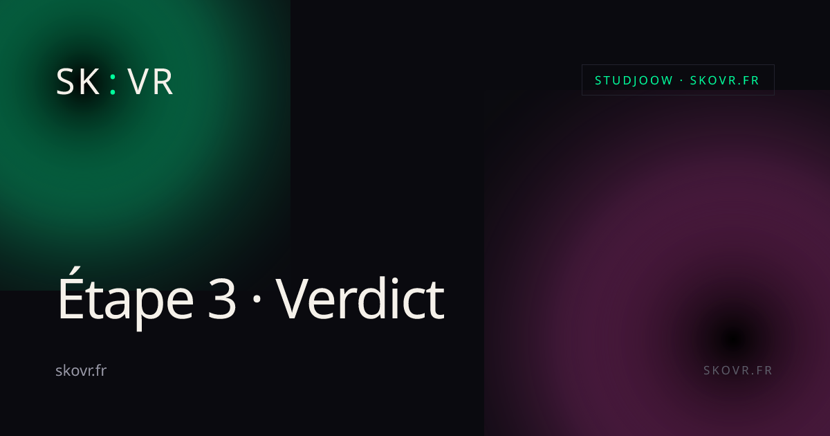 Tableau des scores avec verdict et signaux détaillés.
